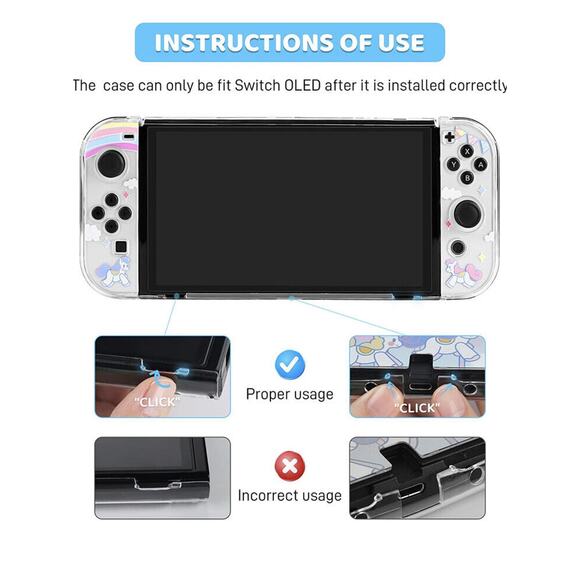 FANPL Rainbow Carousel Compatible with Nintendo Switch OLED Case Cover Unicorn - Picture 11 of 14